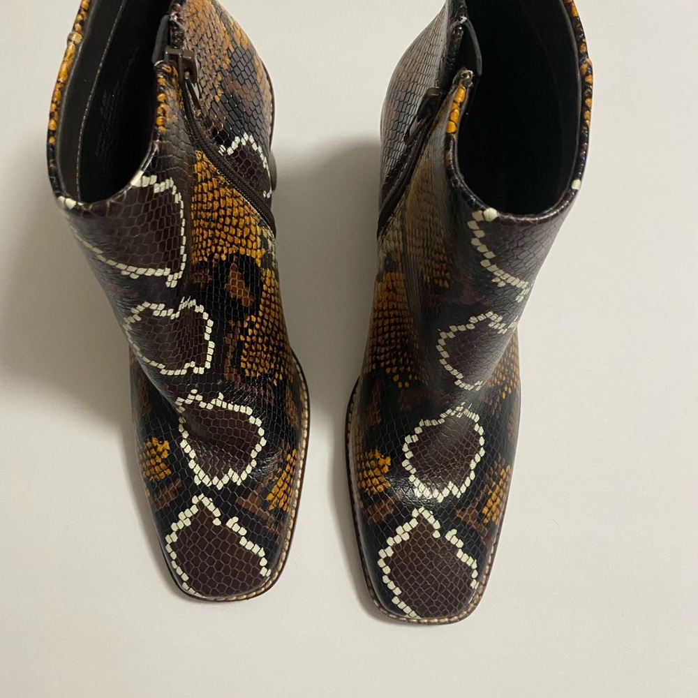 Snakeskin Patterned Ankle Boots